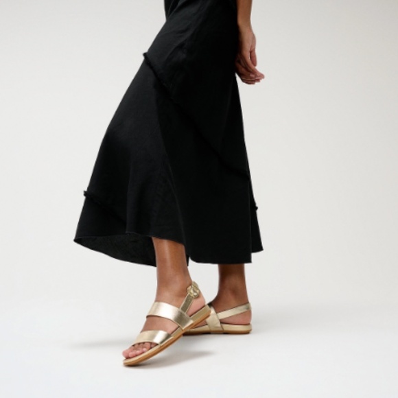 FIt Flop Gracie Metallic Leather Back-Strap Sandals, Platino, Size 9 - Picture 5 of 7